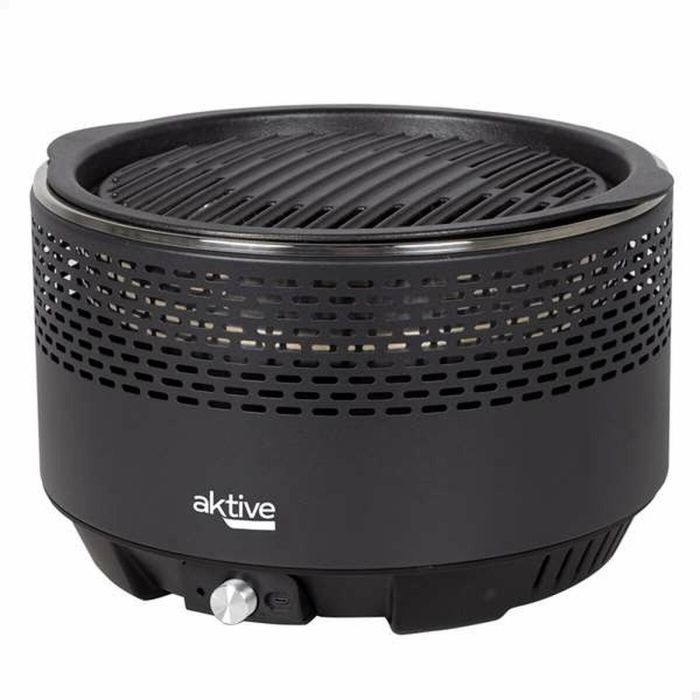 Barbacoa Portátil Aktive Redonda Sin humo Negro Ø 34 cm Barbacoa Portátil Aktive Redonda Sin humo Negro Ø 34 cm