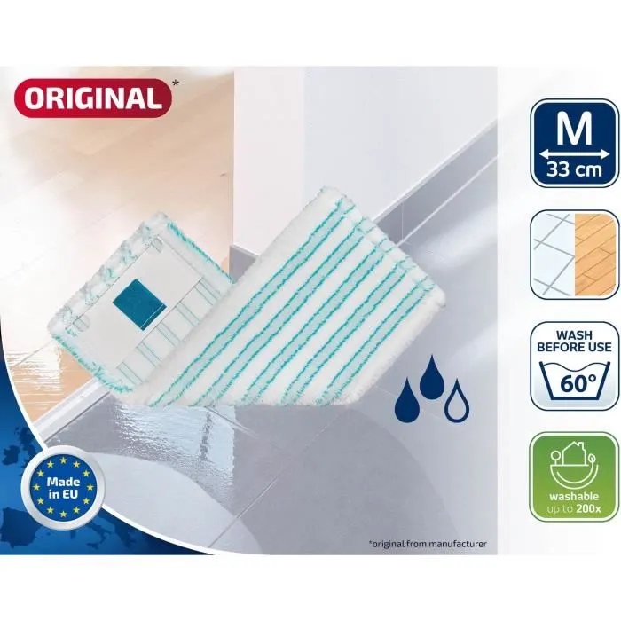 Leifheit 52123 Funda de microfibra Clean Twist M Ergo micro duo para fregona, lavable a 60°C, 33 cm 1