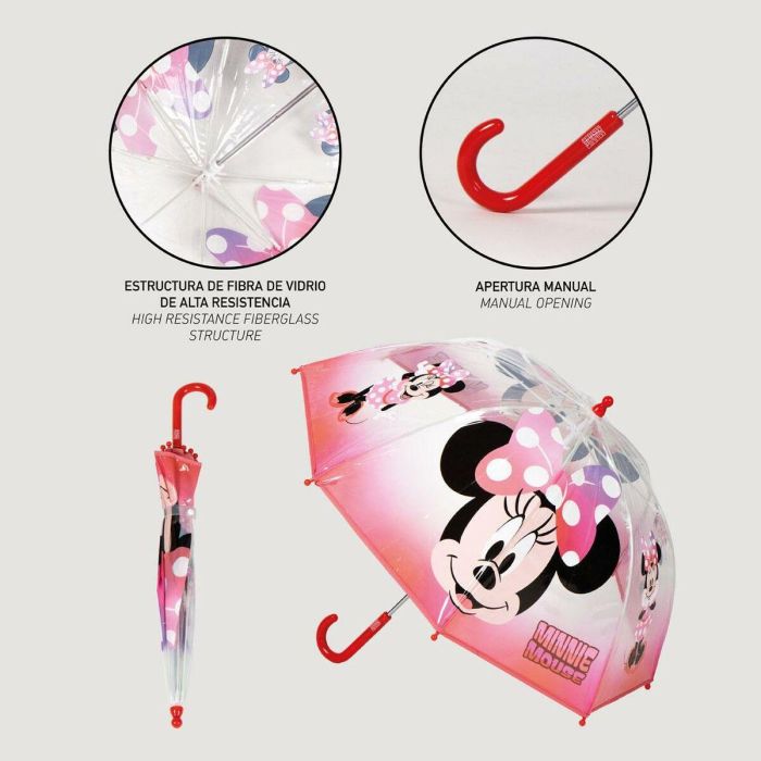Cerdá Paraguas Manual Poe Burbuja Minnie Mouse 45 cm Rojo para Niños 3+ Años 2 Cerdá Paraguas Manual Poe Burbuja Minnie Mouse 45 cm Rojo para Niños 3+ Años 2