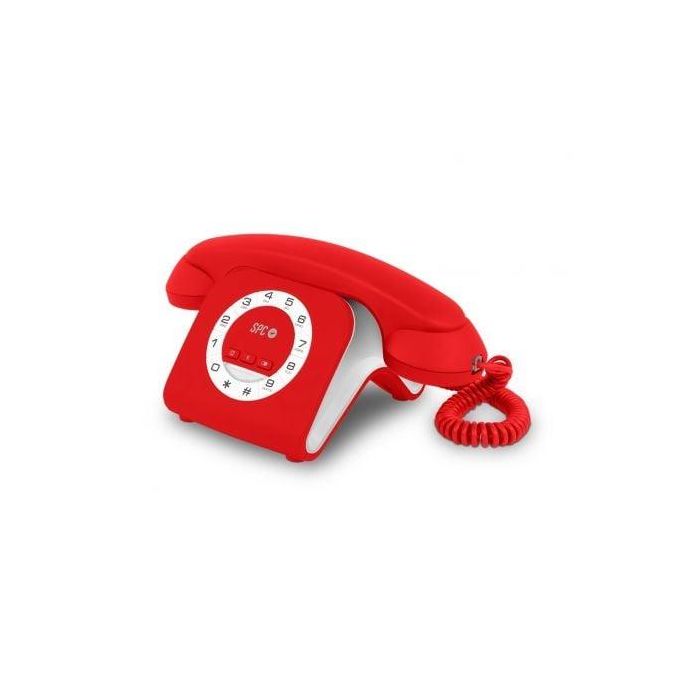TELÉFONO SOBREMESA SPC RETRO ELEGANCE MINI 3609R - INDICADOR DE LLAMADA LED - RELLAMADA - AURICULAR PUEDE USARSE CON SMARTPHONES MÓVILES - ROJO TELÉFONO SOBREMESA SPC RETRO ELEGANCE MINI 3609R - INDICADOR DE LLAMADA LED - RELLAMADA - AURICULAR PUEDE USARSE CON SMARTPHONES MÓVILES - ROJO