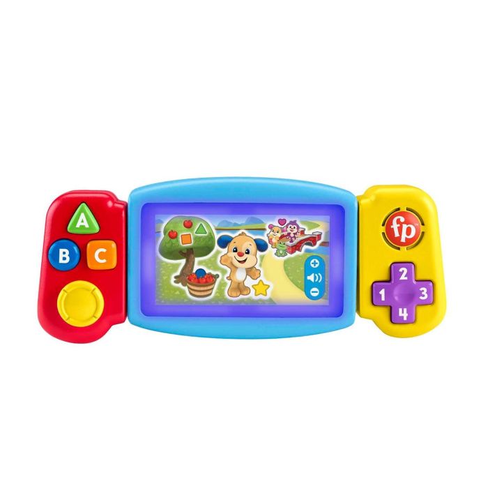 Fisher-Price HNL52 Videoconsola Gamer Gira y Aprende para Bebés con Luces, Música y Formas +9 meses 1