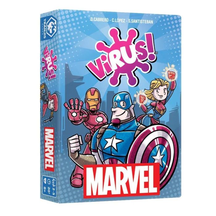 Tranjis Games Virus! Marvel Juego de Mesa de Cartas para Reúniar Super Héroes, Partidas Ágiles para 2-5 Jugadores, Duración 20 Minutos