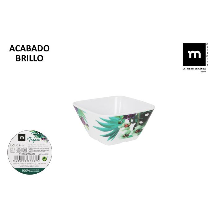 Bol de Melamina Tropic 10.5 cm Brillo - La Mediterranea (36 Unidades) Bol de Melamina Tropic 10.5 cm Brillo - La Mediterranea (36 Unidades)