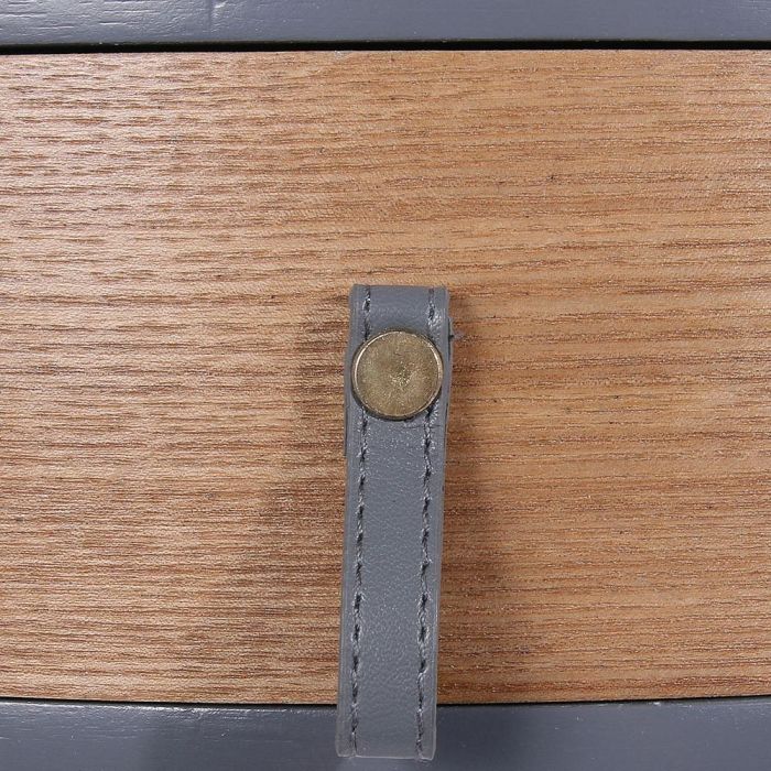 Home Deco Factory Essentiel Mesa Redonda Auxiliar con Cajón Gris Diámetro 35 cm Altura 46,5 cm 3