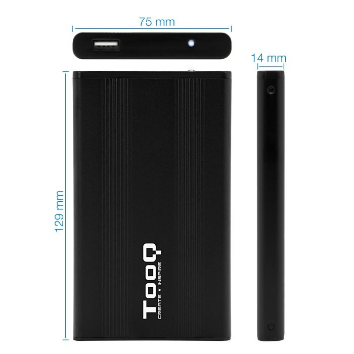 Caja Externa para Disco Duro de 2.5" TooQ TQE-2510B/ USB 2.0 2 Caja Externa para Disco Duro de 2.5" TooQ TQE-2510B/ USB 2.0 2