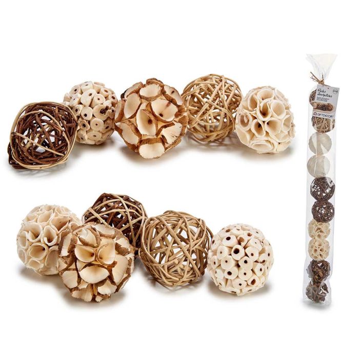 Giftdecor Bolsa 10 Bolas Col Natural Surtidos 6x6x65 cm (Set de 24)