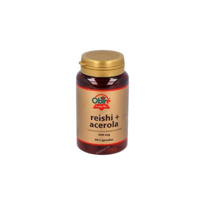 OBIRE Reishi y Acerola con Vitamina C 400mg, 90 Cápsulas. Contribuye al sistema inmune.