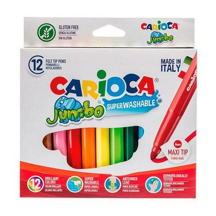 Set de Rotuladores Carioca Jumbo 12 Piezas Multicolor (12 Piezas) (4 Unidades) 1