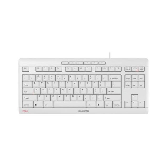 CHERRY TAS STREAM KEYBOARD TKL Corded EU-Layout grau