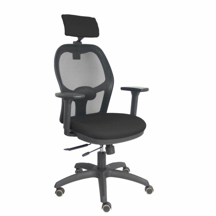 PIQUERAS Y CRESPO Silla Jorquera traslack malla negra asiento bali negro brazos 3D cabecero regulable
