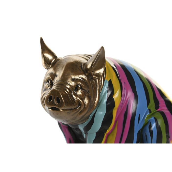 DKD Home Decor Figura Cerdito Resina Multicolor Dorado 10.5 x 18.5 x 14 cm 1