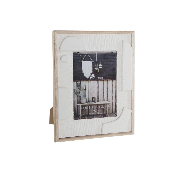 DKD Home Decor Marco Foto 13x18 cm Scandi Nordic MDF Blanco y Natural - 21x1.5x26.5 cm (6 Unidades)