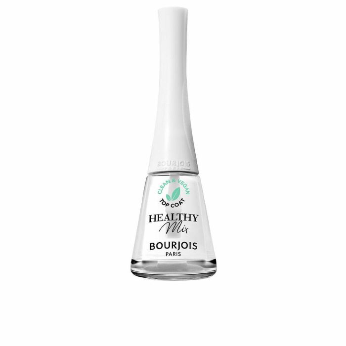 Bourjois Healthy Mix Top Coat para Uñas - Acabado Transparente, Vegano, Brillo Duradero, Secado Rápido, 70% Natural - 9 ml