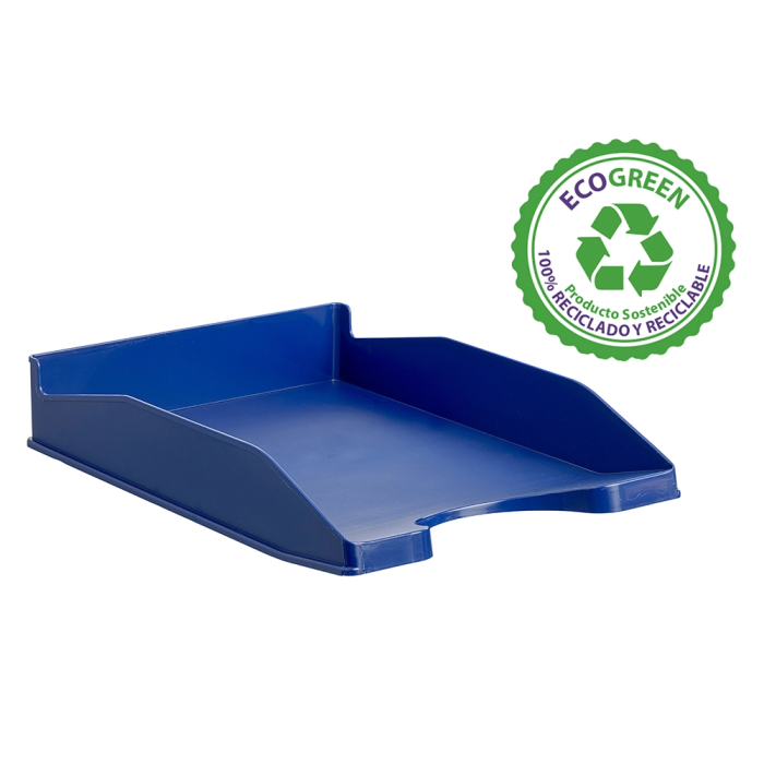 Archivo 2000 Bandeja Apilable 3 Posiciones Fondo Liso Formato Din A4 Y Folio 345x255x60 mm Azul 1