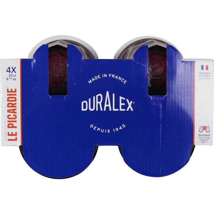 Duralex Picardie - Set de 4 Vasos 25 cl Morado/Cranberry 8.7x9 cm (12 Cajas) 3