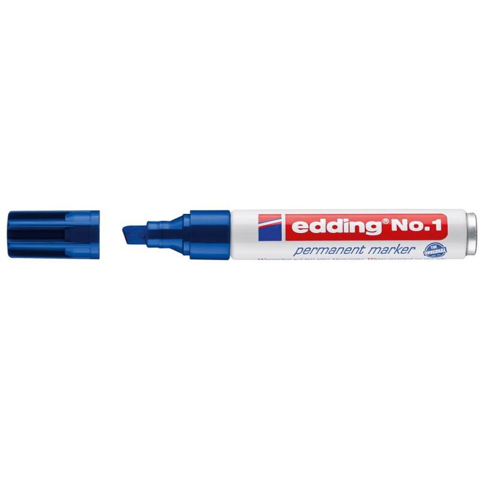 Rotulador Edding Marcador Permanente 1 Azul Punta Biselada 5 mm Recargable 10 unidades 1