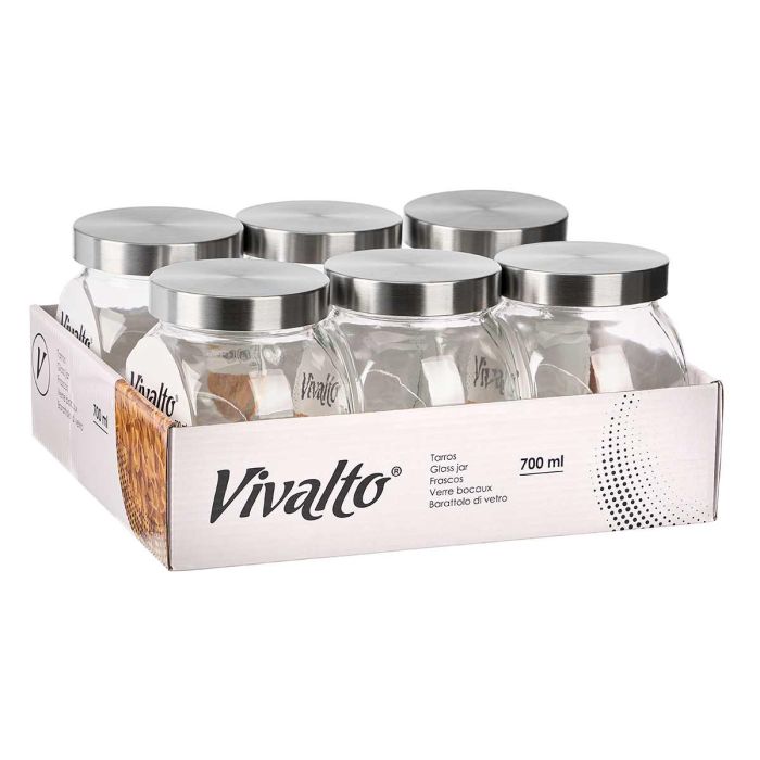 Tarro Galletero Inclinable 700Ml Vivalto 11X12CM (24 Unidades) 2 Tarro Galletero Inclinable 700Ml Vivalto 11X12CM (24 Unidades) 2