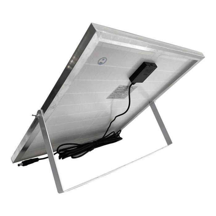 Edm Ventilador de pie solar 25W, aspas Ø40 cm, 3 velocidades, altura regulable, panel solar, blanco 2