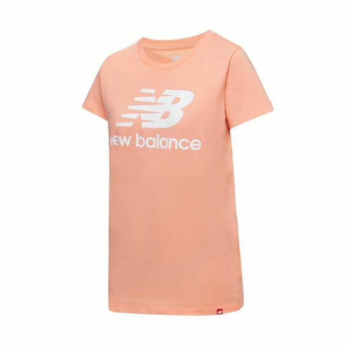 Camiseta de Manga Corta Mujer New Balance Essentials Stacked Rosa 0 Camiseta de Manga Corta Mujer New Balance Essentials Stacked Rosa 0
