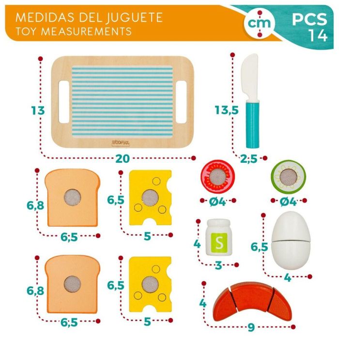 Set de Alimentos de Juguete Woomax Desayuno 14 Piezas (4 Unidades) 3