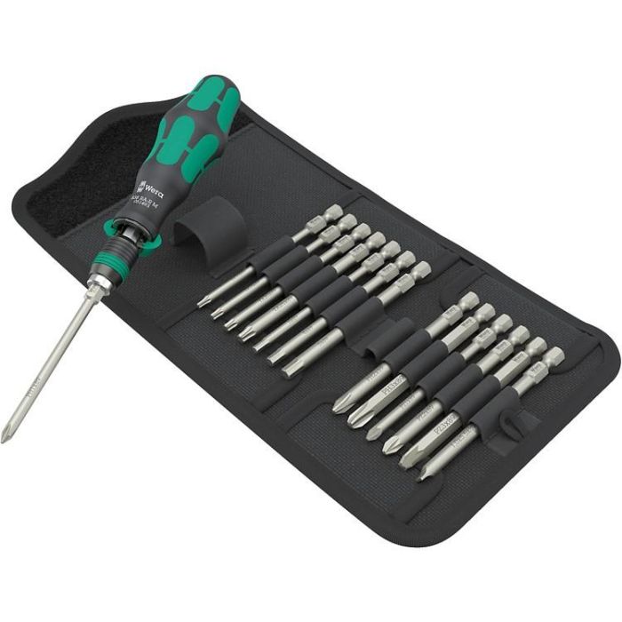 Wera 838 RA-R M Set 1 Destornillador Kraftform Kompakt con carraca y portapuntas