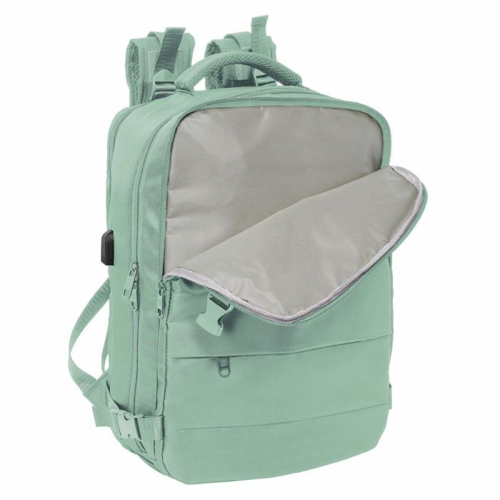 Mochila Escolar Safta Verde pastel Azul 5