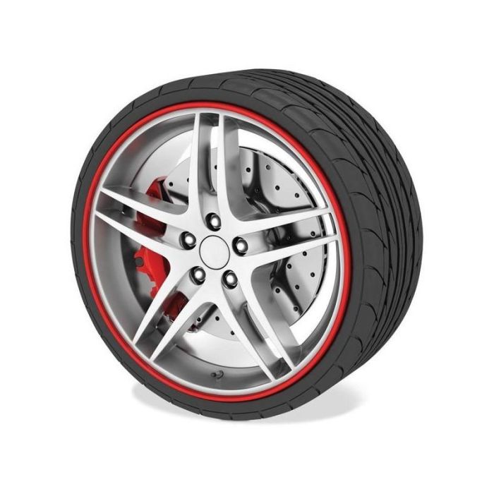 Occ Motorsport OCCDEC012 Protector de Llanta para Coche Rojo con Adhesivo 3M, Fácil Instalación. Evita Arañazos, Decorativo 600x2cm