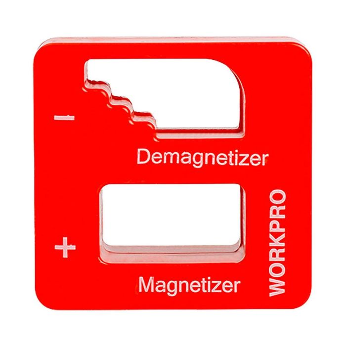 Workpro Magnetizador/Desmagnetizador para Herramientas Pequeñas Rojo 5x3x5cm - Imanta y Desimanta Destornilladores, Puntas 1