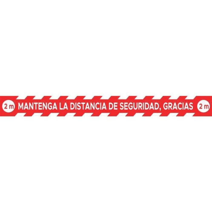 DUVER Adhesivo de Suelo para Señalización de Seguridad - Mantenga La Distancia De Seguridad - 1000x1000mm