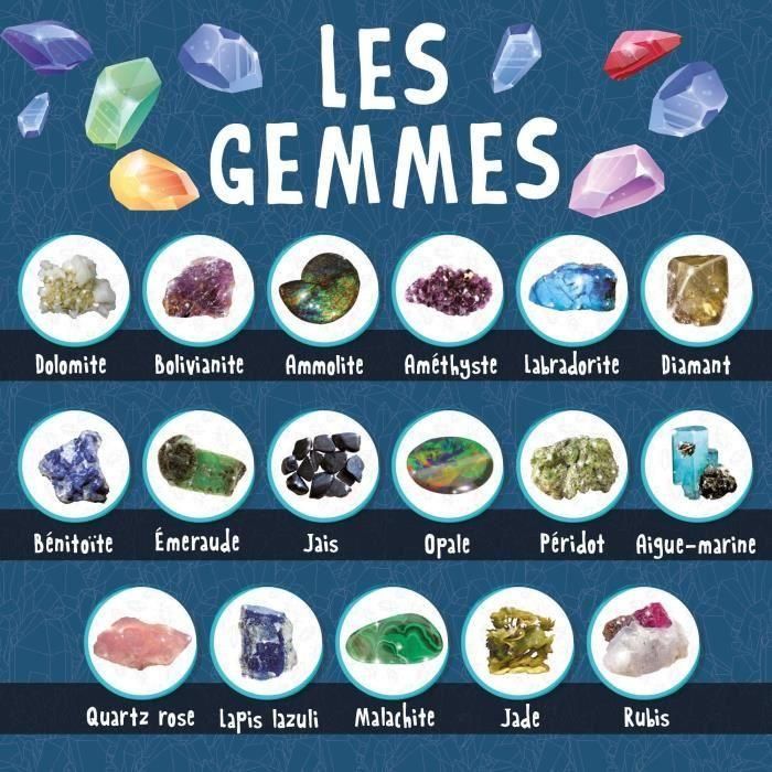 Descubrimiento de minerales - Kit científico - I'M A GENIUS POCKET - Bloque de excavación 3 Descubrimiento de minerales - Kit científico - I'M A GENIUS POCKET - Bloque de excavación 3