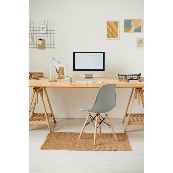 Lámpara de escritorio, e27 máx 40 W, ø 12 x 17 x 45 cm madera/blanca. 1 Lámpara de escritorio, e27 máx 40 W, ø 12 x 17 x 45 cm madera/blanca. 1