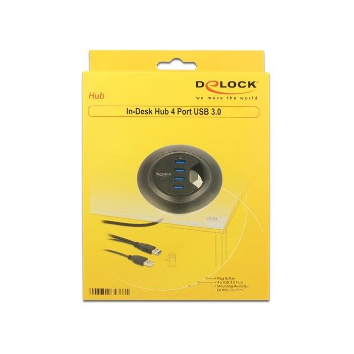 DELOCK Tisch-Hub 4 Port USB 3.0 4