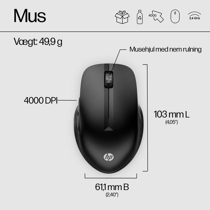 HP 430 Ratón Inalámbrico Multi-Dispositivo Ergonómico con Botones Programables Sensor Multi-Superficie Batería 24 Meses 18