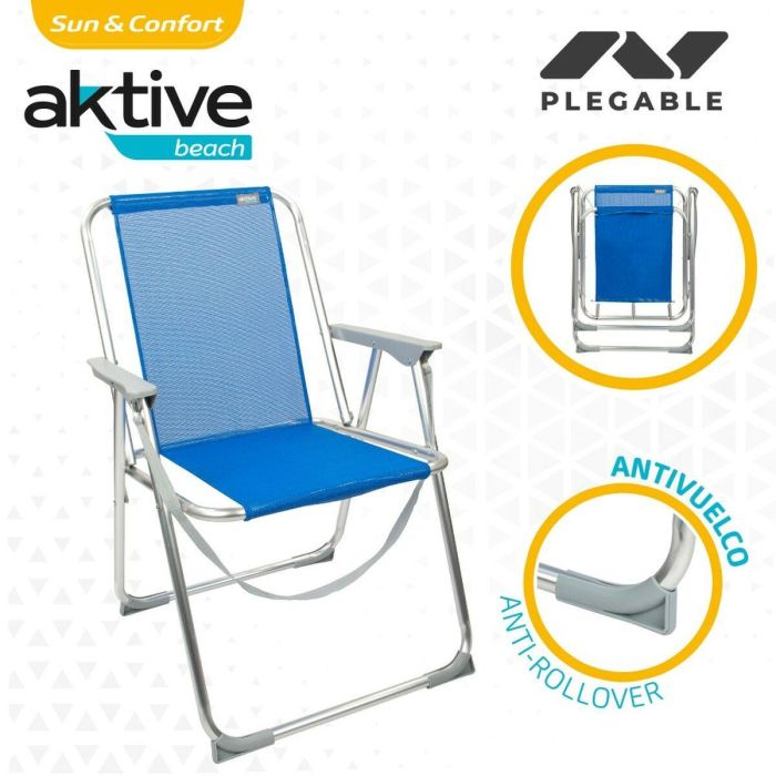Silla Plegable Aktive Gomera Azul 44 x 76 x 45 cm (4 Unidades) 2 Silla Plegable Aktive Gomera Azul 44 x 76 x 45 cm (4 Unidades) 2