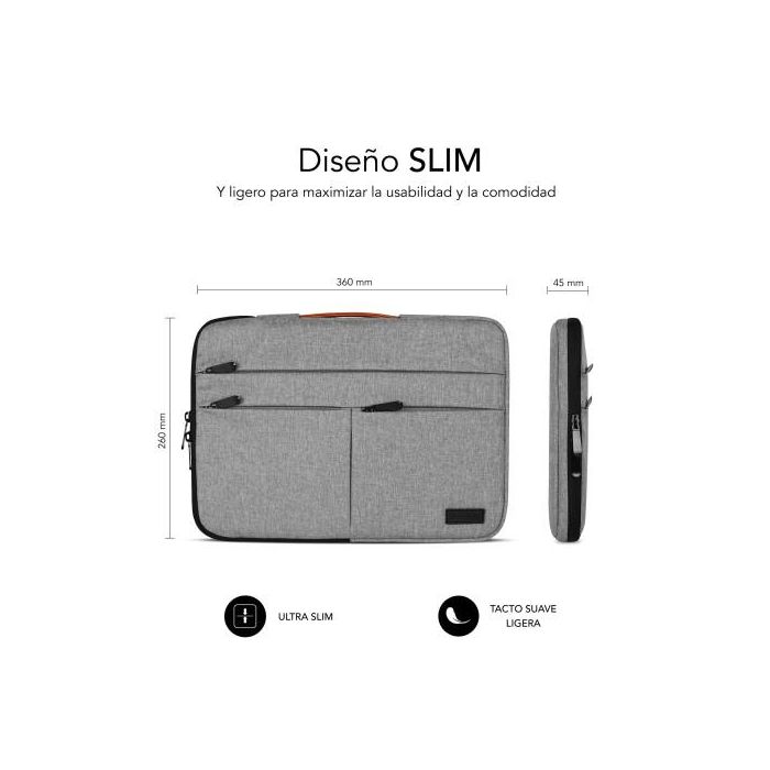 SUBBLIM Maletin Air Padding 360 Sleeve 13,3-14" Light Grey 5