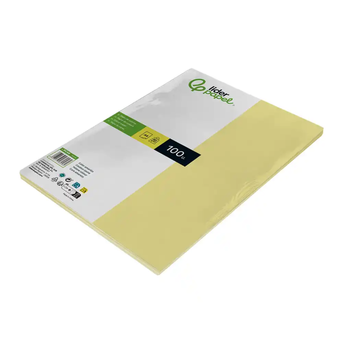 Liderpapel Papel Color A4 80gr Amarillo Paquete de 100 Hojas 4