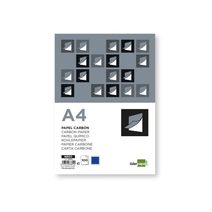 Liderpapel Papel Carbón Film Azul DIN A4, Caja de 100 Hojas 1