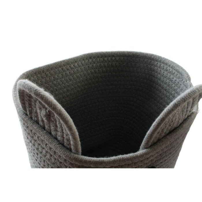 Cesta Decorativa DKD Home Decor Blanco Gris Infantil Oso 25 x 25 x 37 cm (2 Unidades) 1