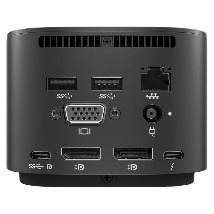 HP Docking Station Thunderbolt 3 USB-C para Portátiles, Dual 4K, RJ45 Ethernet, USB 3.0, VGA, DP, Carga 1