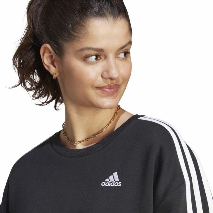 Sudadera sin Capucha Mujer Adidas 3S Fl Os Swt Negro L/XL 1 Sudadera sin Capucha Mujer Adidas 3S Fl Os Swt Negro L/XL 1