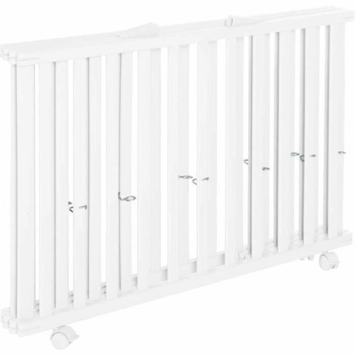 Roba ROB4005317339061 Parque Infantil Plegable Little Stars 75x100cm Altura Regulable 4 Ruedas Freno Madera Blanca Diseño Estrellas 1