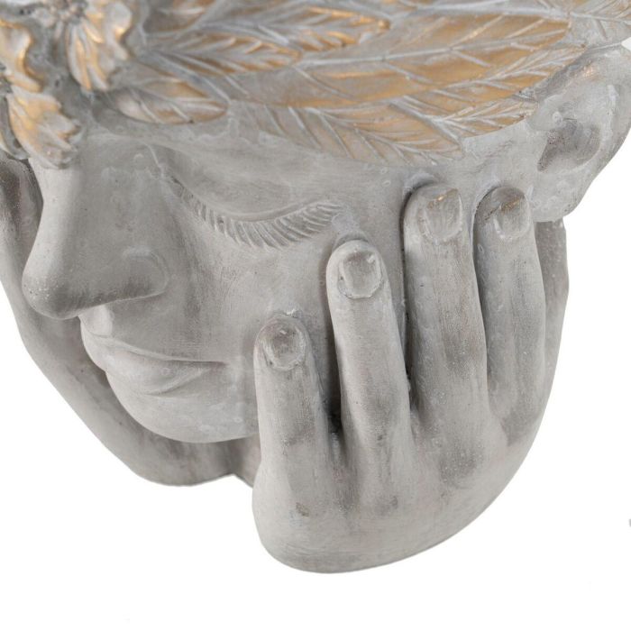 Macetero Gris Cemento Cara 22 x 17 x 24 cm 1 Macetero Gris Cemento Cara 22 x 17 x 24 cm 1