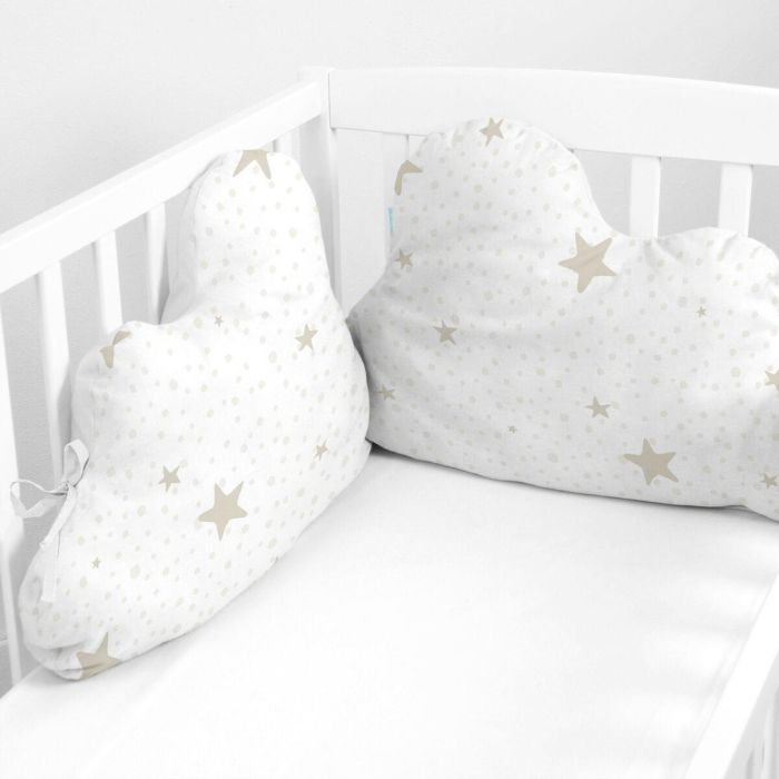 Protector de Cuna HappyFriday Basic Kids Little star Beige 60 x 40 cm 2