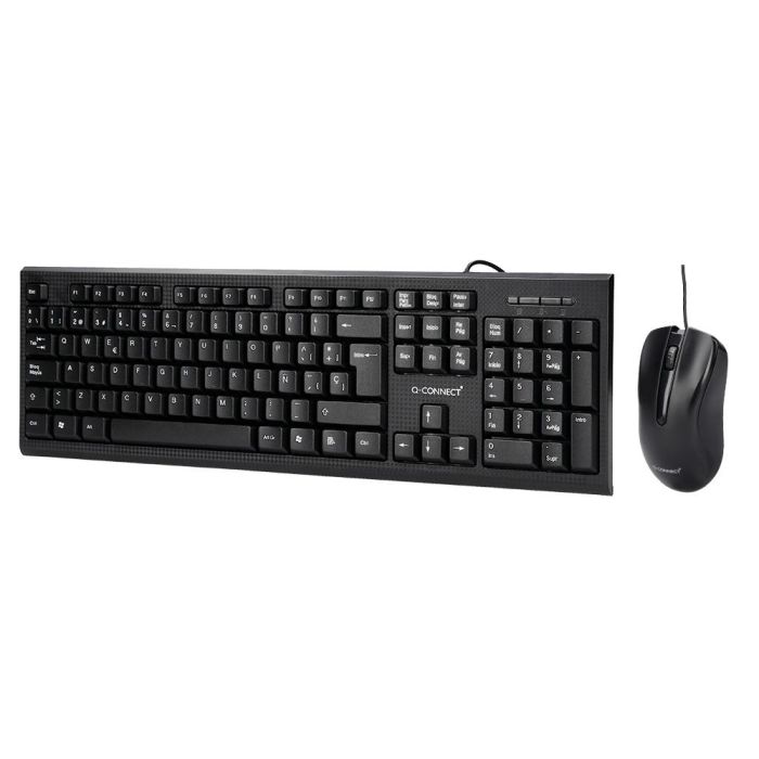 Set Teclado Y Raton Q-Connect Con Cable Color Negro 1