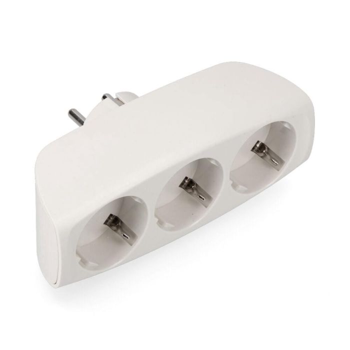 Edm Multiconector Triple Salida Tipo F 4,8mm, Máx 3680W, Blanco 0 Edm Multiconector Triple Salida Tipo F 4,8mm, Máx 3680W, Blanco 0