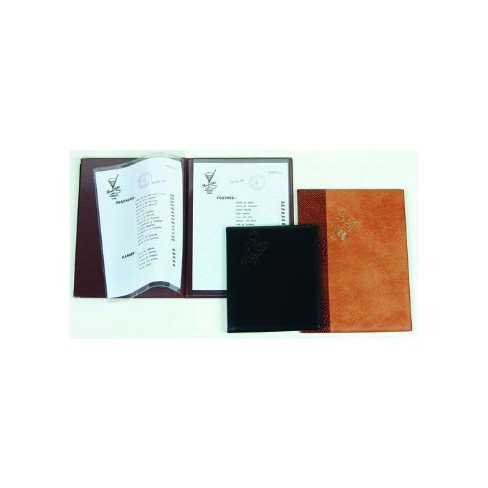 Carpeta Portamenus Iberplas Pvc Fº 2 Fundas Y 2 Bolsas Marron