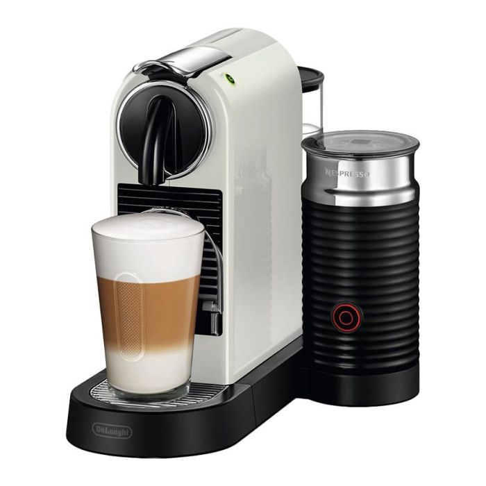 DeLonghi Cafetera CitiZ & Milk EN267.WAE Blanco 1 L con Espumador de Leche Manual y Tanque de Leche Incorporado