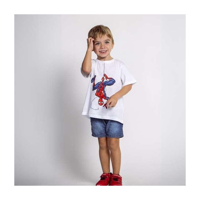 Camiseta de Manga Corta Infantil Spider-Man Blanco 2 Años 2