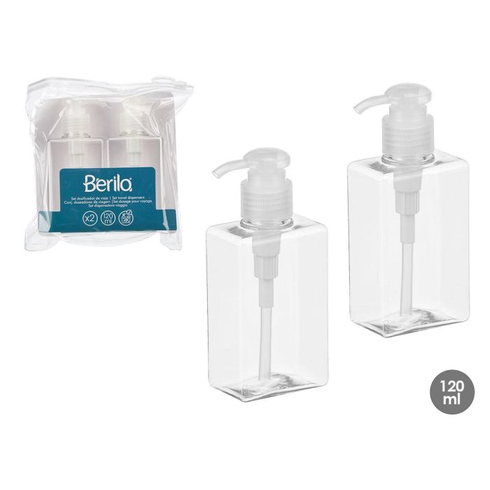 Set 2 Dosificadores Transparente 120 ml Berilo - 17x16.5x4.5 cm (24 Unidades) Set 2 Dosificadores Transparente 120 ml Berilo - 17x16.5x4.5 cm (24 Unidades)