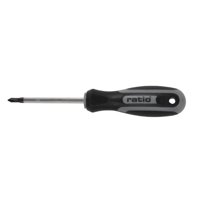RATIO Destornillador Philips PH1 con Varilla Hexagonal de 75mm, Punta Tipo PH